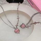 Sweet Pink Heart Crystal Necklace - ProDeco